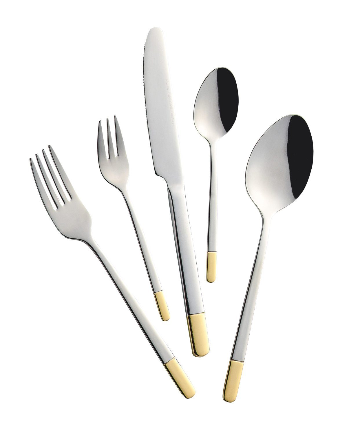 Mulex Besteck-Set, Chrom-Edelstahl-Legierung 18/0 – teilvergoldet