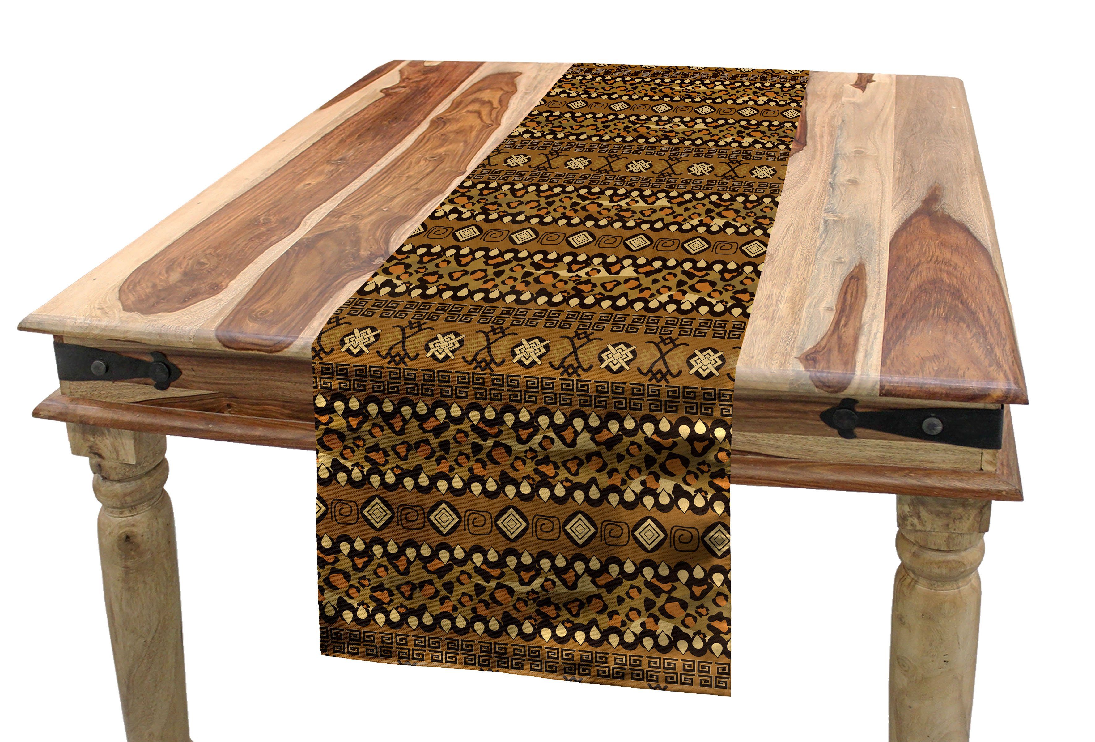 Abakuhaus Tischläufer Esszimmer Rechteckiger tropisches Dekorativer Küche Tier Wildes Tischläufer, Afrikanisch