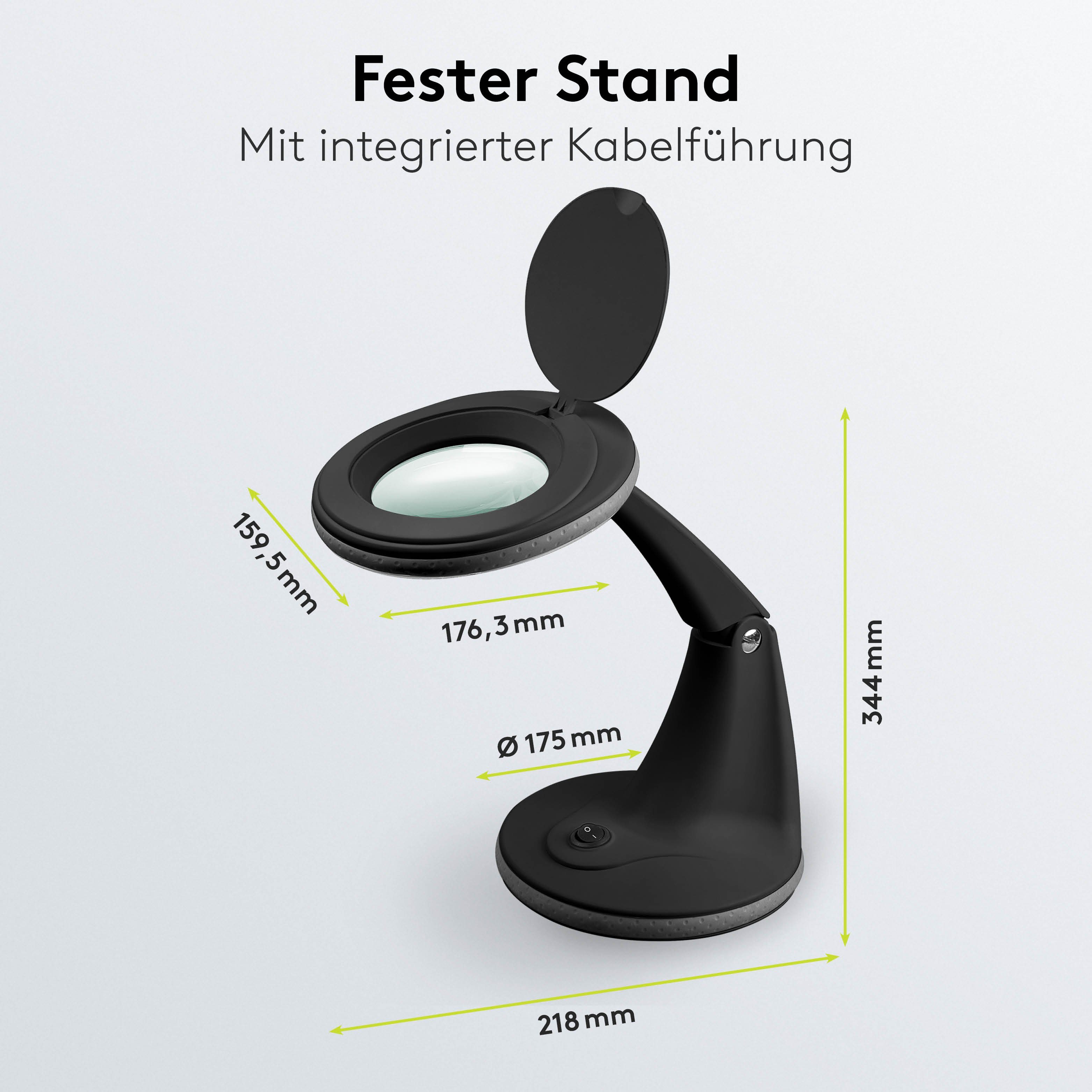 Goobay Lupenlampe 6 W LED Lupenleuchte mit Standfuß, SMD LED, kaltweiß, 6500 K