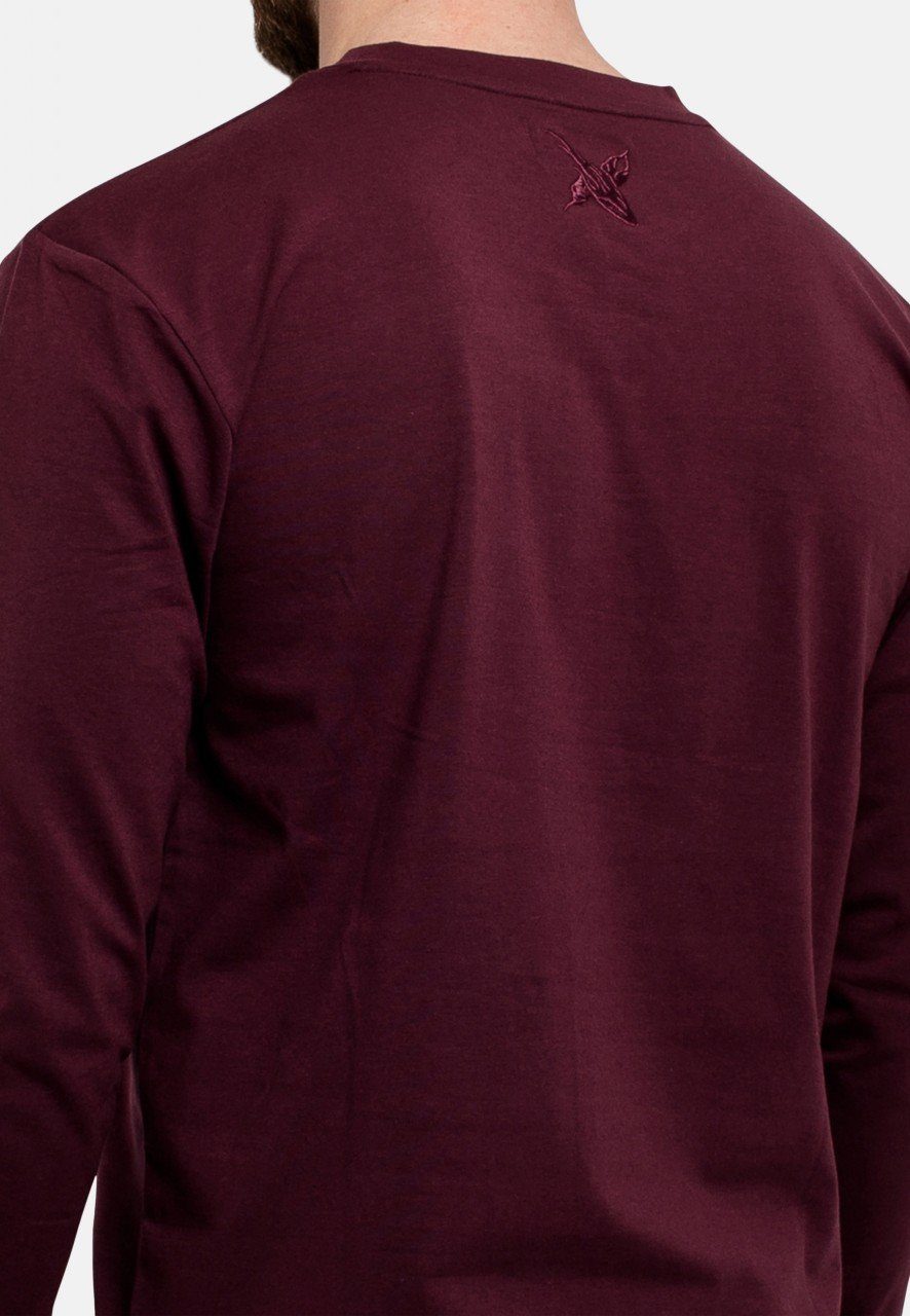 Blackskies Langarm Round T-Shirt T-Shirt X-Large Longshirt Burgundy