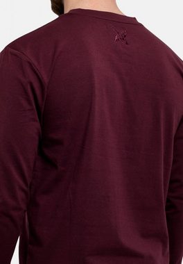 Blackskies T-Shirt Round Langarm Longshirt T-Shirt Burgundy Medium