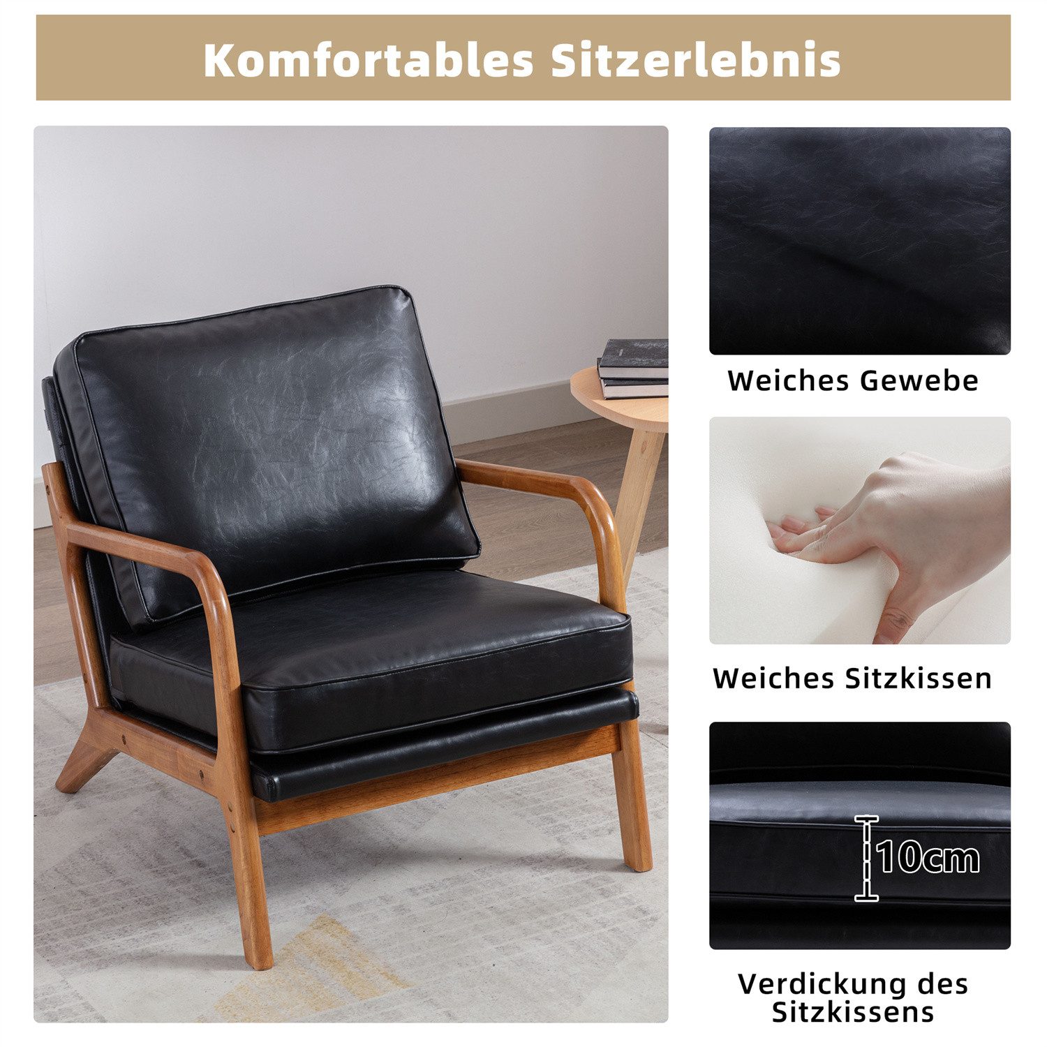 autolock Sessel Loungesessel , Moderner Akzentstuhl Lounge günstig online kaufen