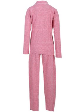 zeitlos Schlafanzug Pyjama Set Langarm - Melange Streifen