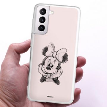 DeinDesign Handyhülle Minnie Mouse Offizielles Lizenzprodukt Disney Minnie Posing Sitting, Samsung Galaxy S21 5G Silikon Hülle Bumper Case Handy Schutzhülle