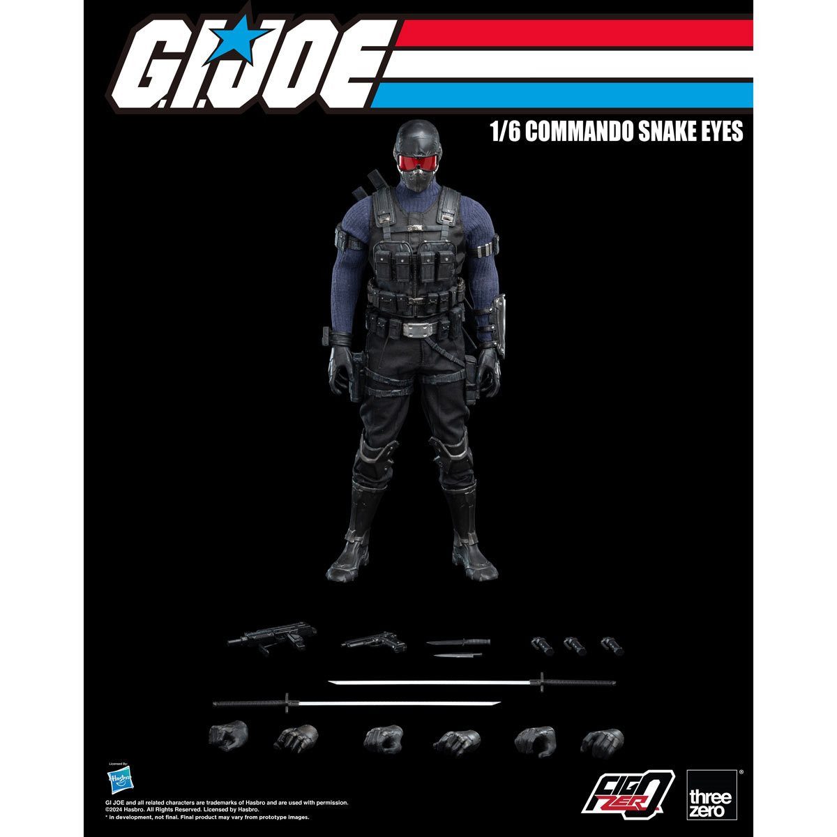 ThreeZero Actionfigur FigZero G.I. Joe 1/6 Commando Snake Eyes 30 cm Actionfigur