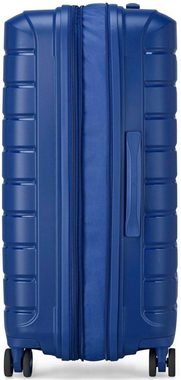 RONCATO Hartschalen-Trolley B-FLYING, 67 cm, dunkelblau, 4 Rollen, Reisegepäck Aufgabegepäck Volumenerweiterung Koffer