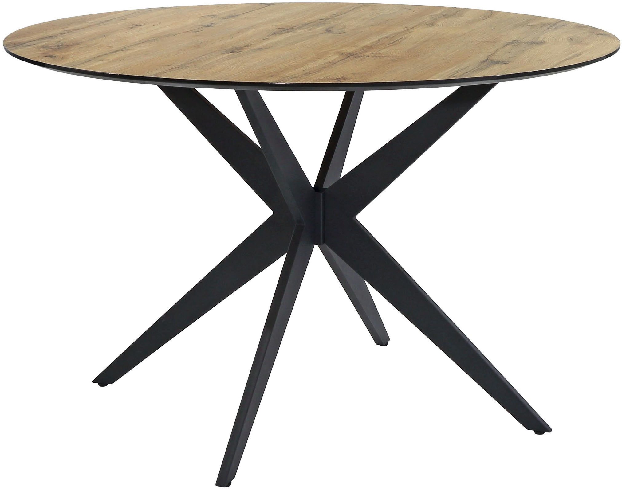 Jockenhöfer Gruppe Essgruppe Thilo/Florina, Sitzgruppe (Set, 5-tlg, 1 Tisch und 4 Stühle), (5-tlg), Tisch Durchmesser 120 cm, Wildeiche, Stühle 360° drehbar