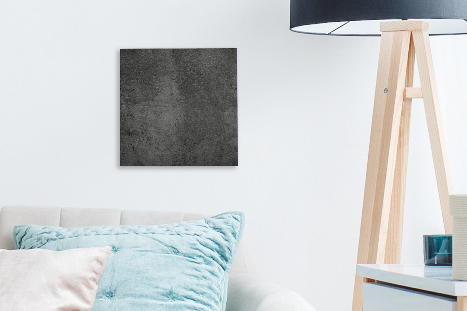 OneMillionCanvasses® Leinwandbild Strukturiert - Beton - Grau - Industriell - Rustikal, Fotodruck (1 St), Wandbild, Deko Schlafzimmer Wohnzimmer Flur 20x20 cm – Bild 3 von 5