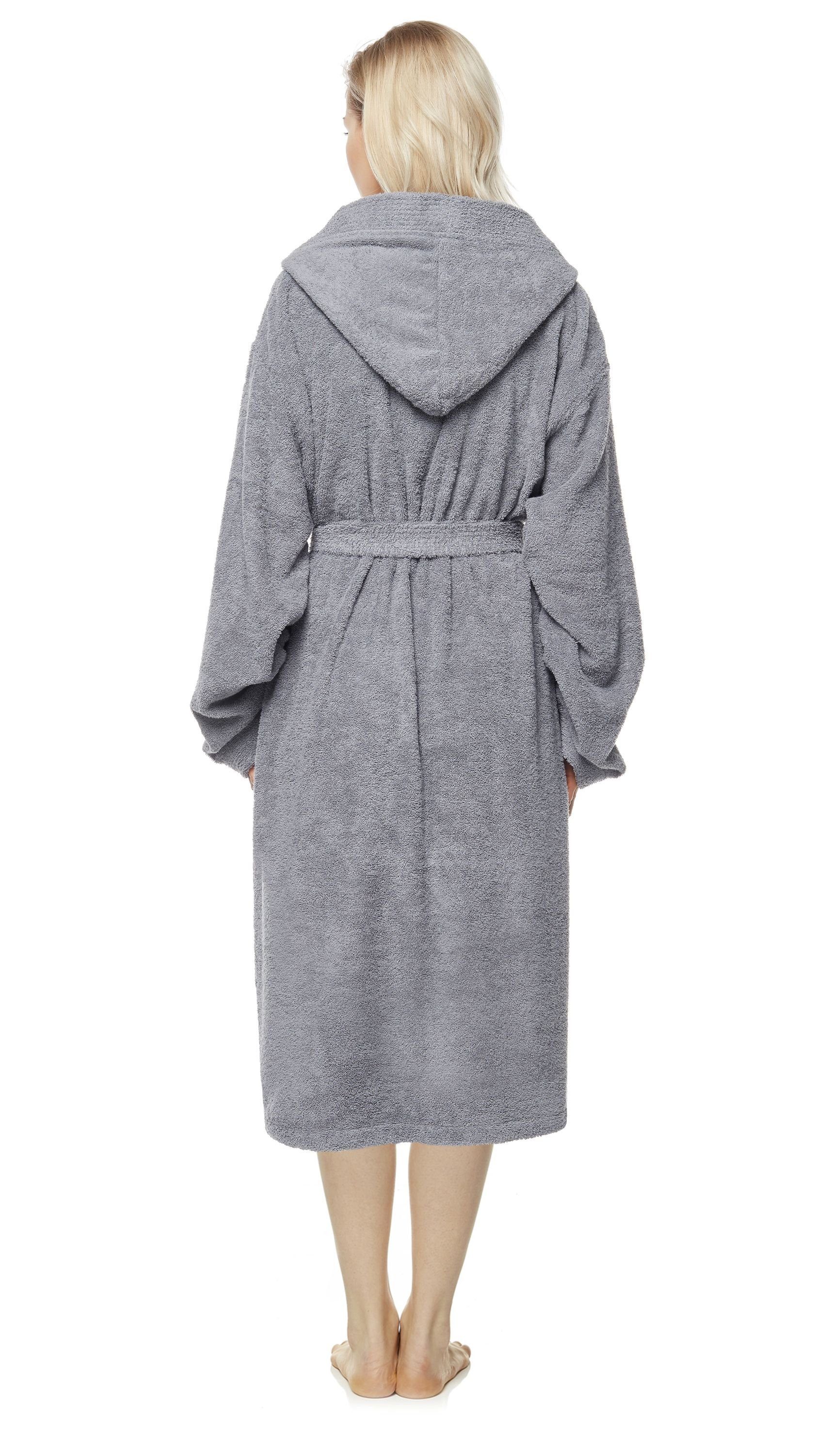Arus Damenbademantel Pandora, waden lang, mit Kapuze, 100% Baumwolle, für S günstig online kaufen
