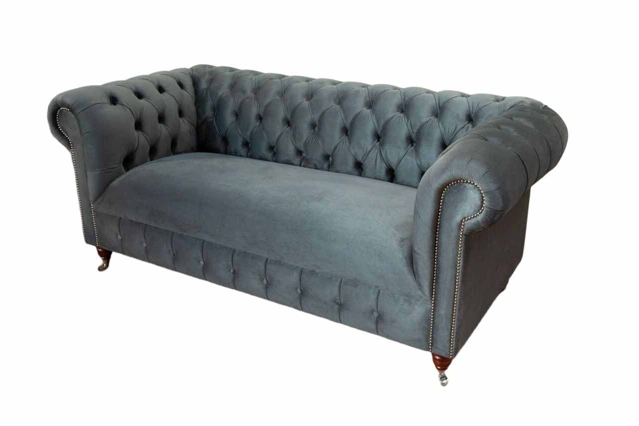 Sofa In Sofa Sitzer Made Luxus JVmoebel Europe Lounge, Design Textil Möbel 3 Chesterfield Dreisitzer