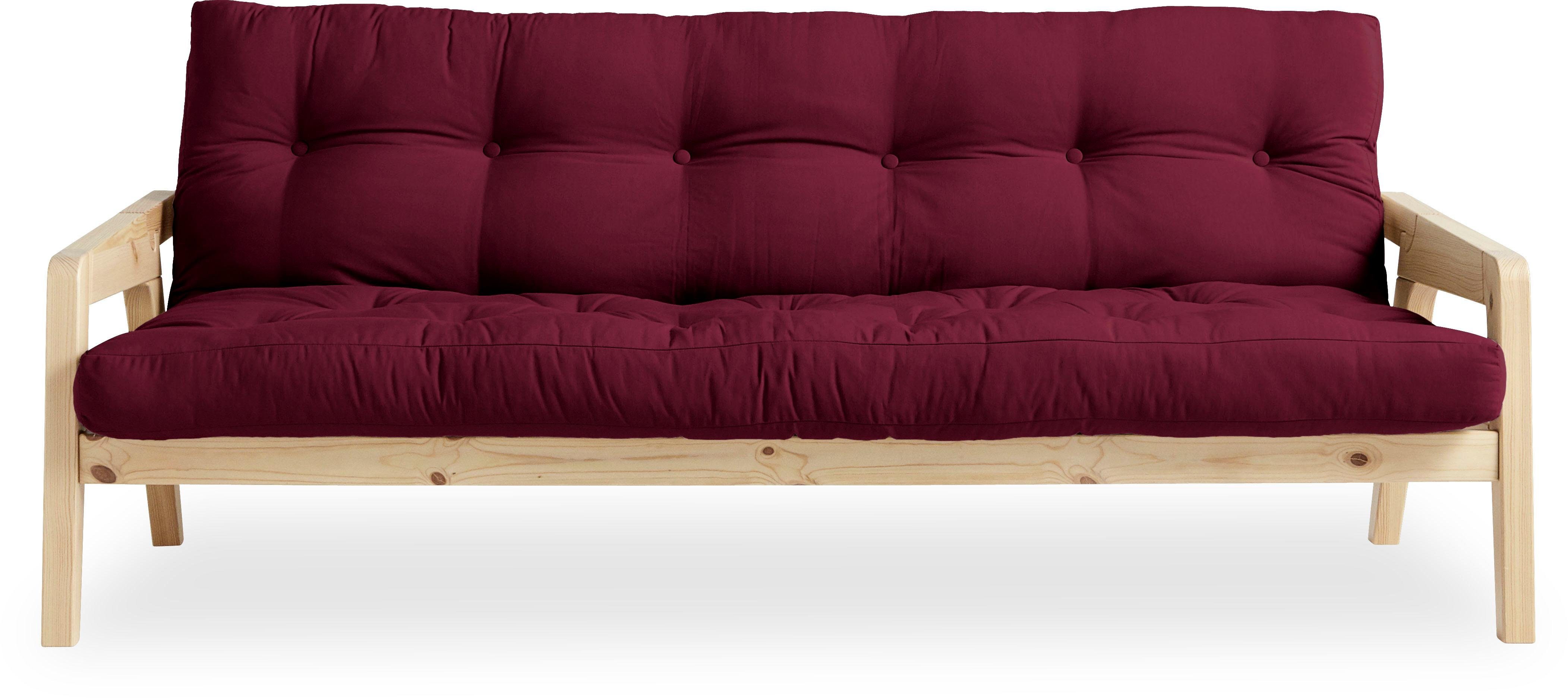 Karup Design Schlafsofa Grab, inkl. Futonmatratze - aus massivem Kieferholz, 130x190 cm, Mit Holzstruktur, inkl. Futonmatratze, Liegefläche 130x190 cm