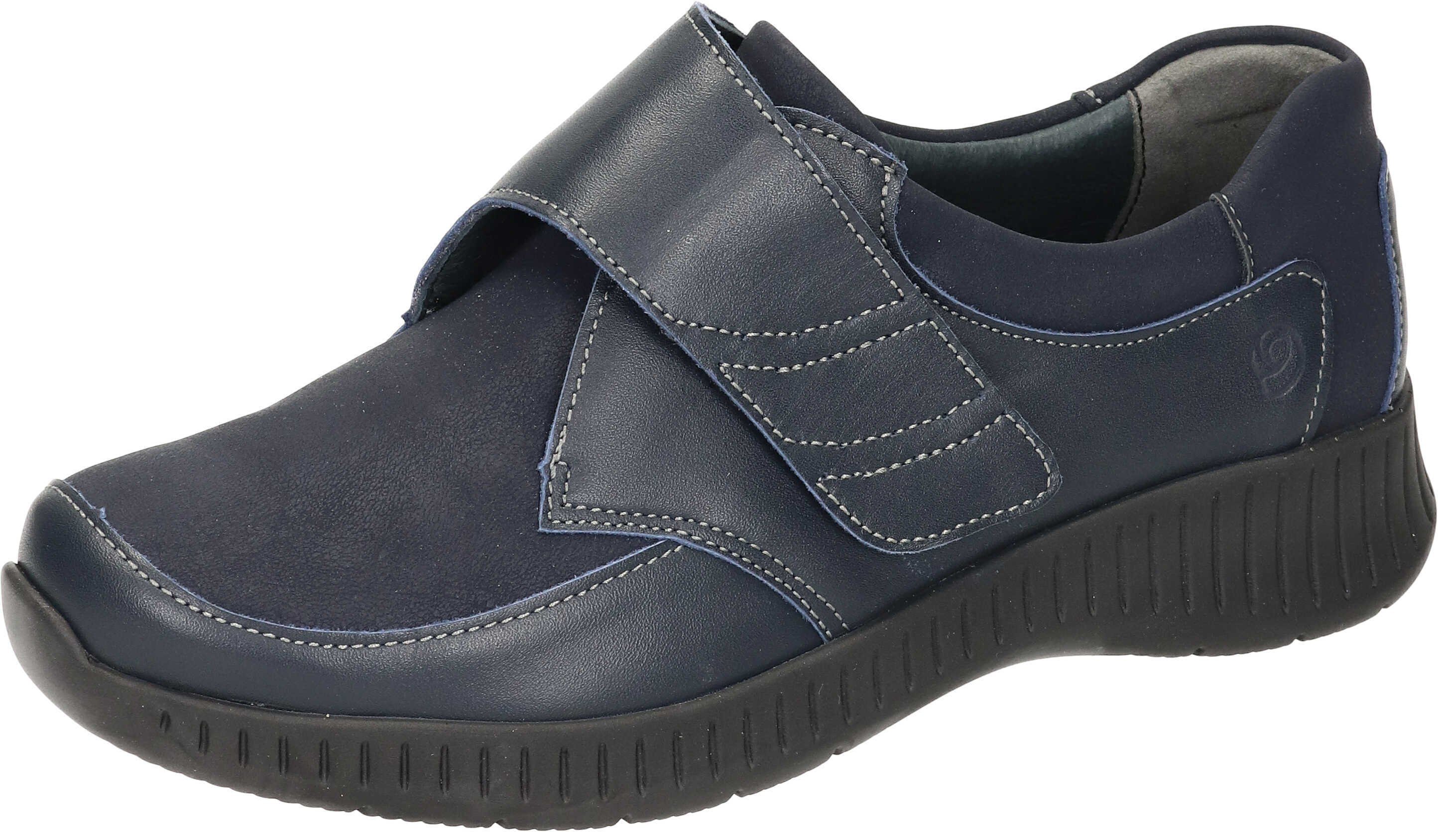 Suave Klettschuhe Slipper aus Stretch Material blau