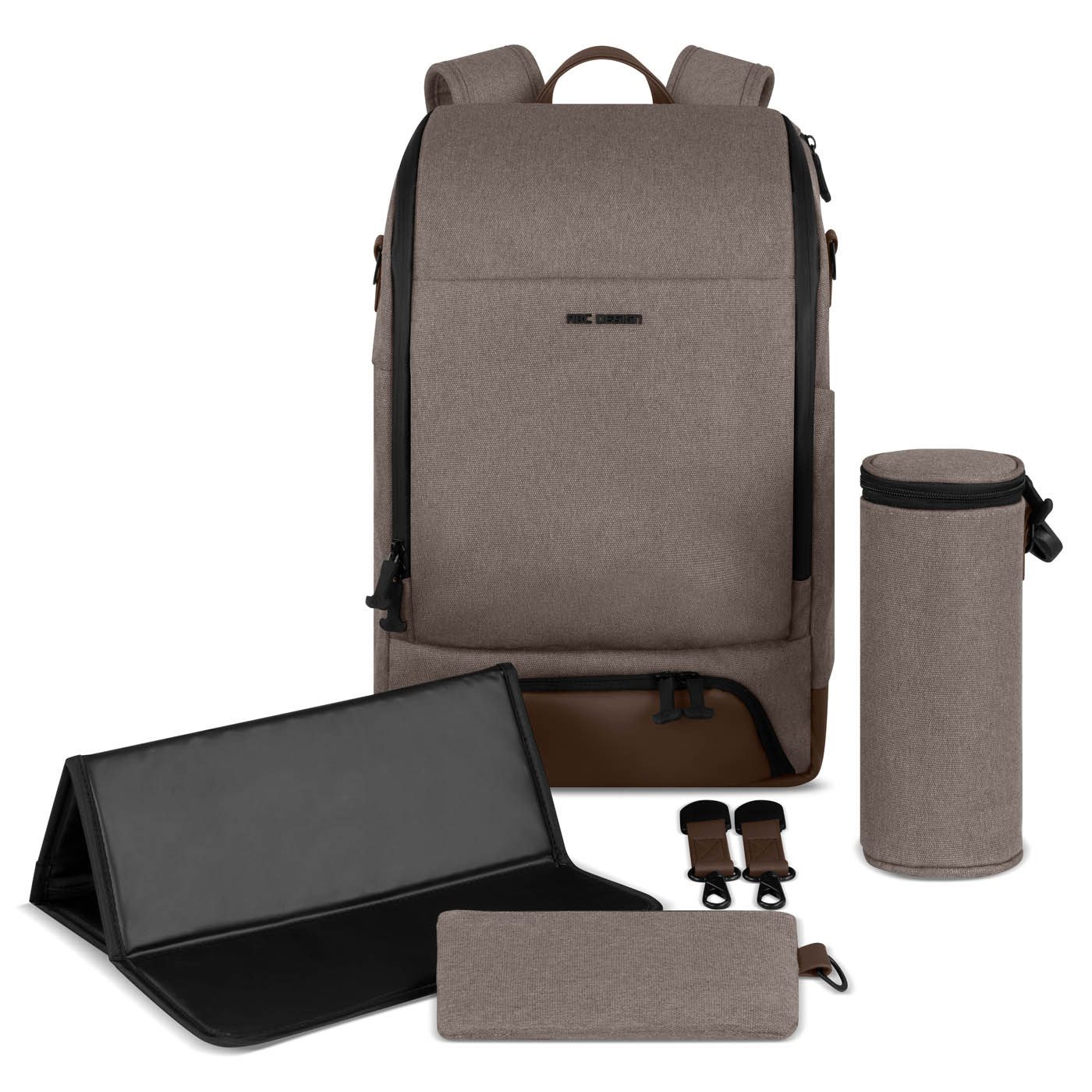 ABC Design Wickeltasche Wickelrucksack Active, Modell 2025, Farbe: Nature