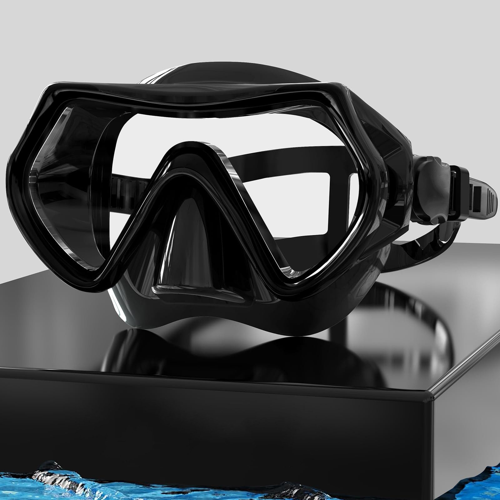 FOUORTUNATE-BEE Taucherbrille Taucherbrille Erwachsene Teenager Tauchermaske für Herren Damen, (Verstellbares Silikonband Schnorchelmaske mit HD Gehärtetes Glas Anti-Leck Schwimmmaske, für Tauchen, Schnorcheln und Schwimmen)