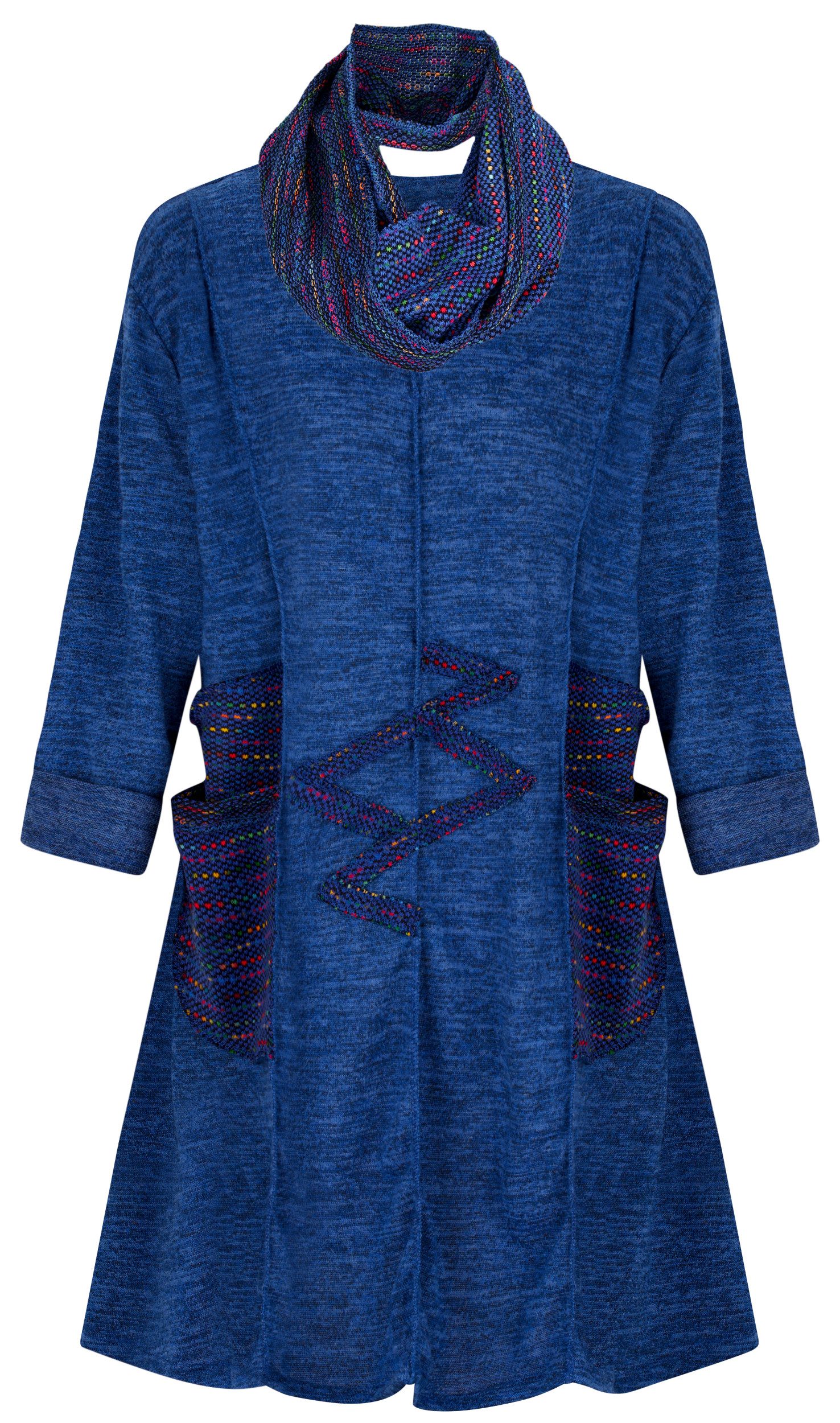 dy_mode Longtunika Damen Tunika mit Loopschal Longshirt Tunikakleid Übergangs-Oberteil inkl. Loopschal