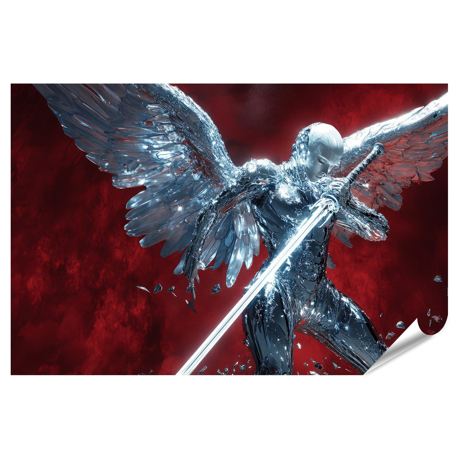 islandburner Poster Erleben Sie HD-Hyperrealismus mit unserem silbernen Engel-Fotobild