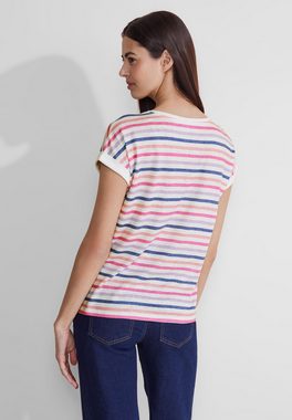 STREET ONE Shirttop mit mehrfarbigem Streifen-Muster