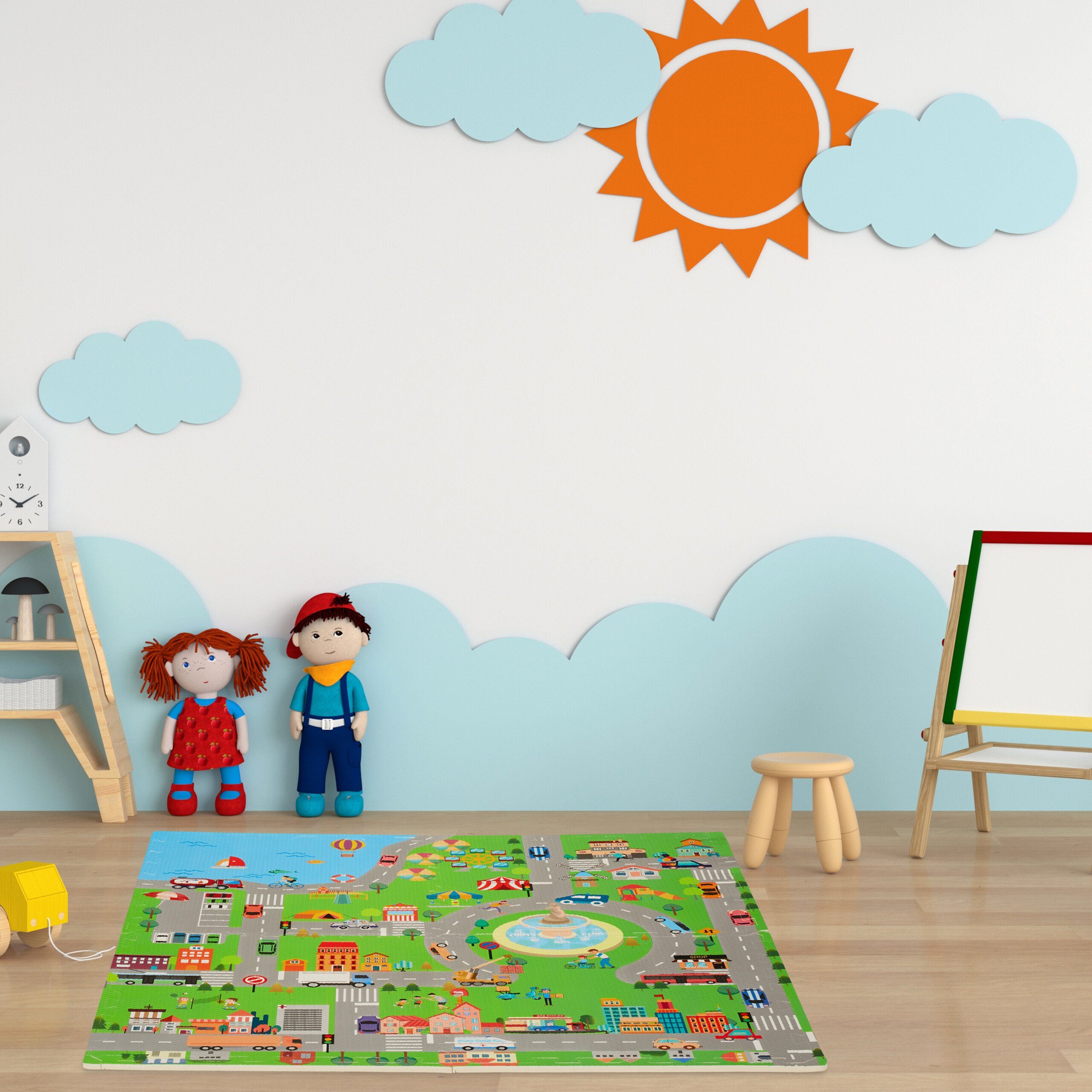 relaxdays Spielmatte Puzzlematte Straße günstig online kaufen