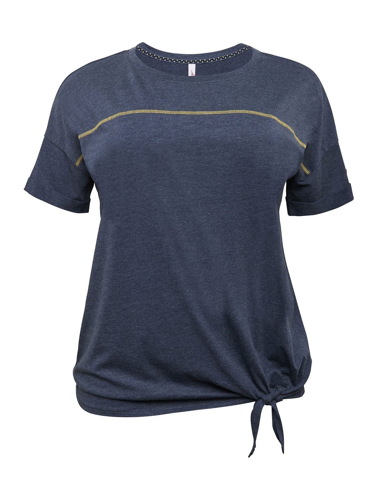 Ziernaht T-Shirt Knotendetail am Größen Saum mit Große Sheego und