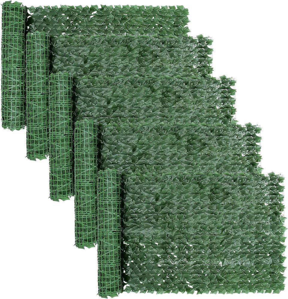 BlingBin Kunsthecken-Sichtschutz Künstliche Efeu Hecke Sichtschutz, Balkon Sichtschutz Efeu, (5er Set, 5-St., 1*3m), Dekoration für Außenbereich Gartendekoration Sichtschutz Windschutz