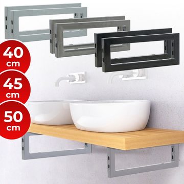 VENDOMNIA Tischbein Wandkonsole für Waschtisch - 2er Set, Waschtischhalterung, Metall Rergalhalter, Regalträger