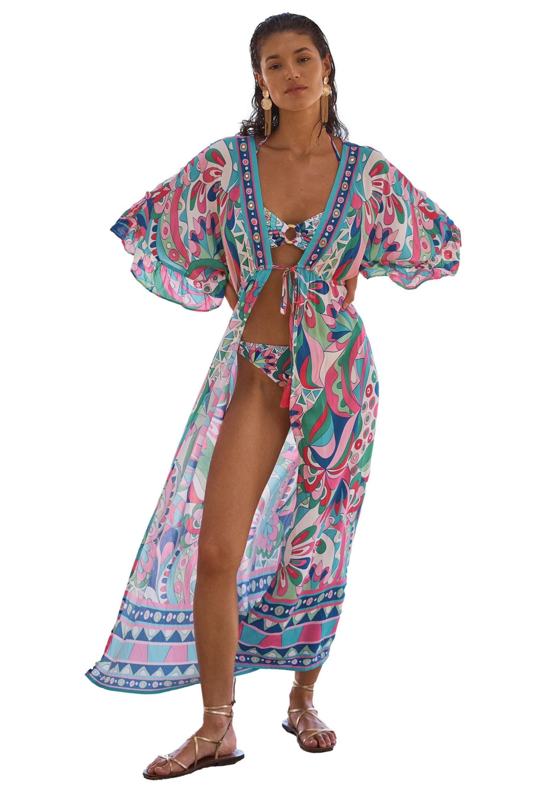 Love & Roses Strandkleid Love & Roses Kaftan Überwurf in Midilänge (1-tlg)