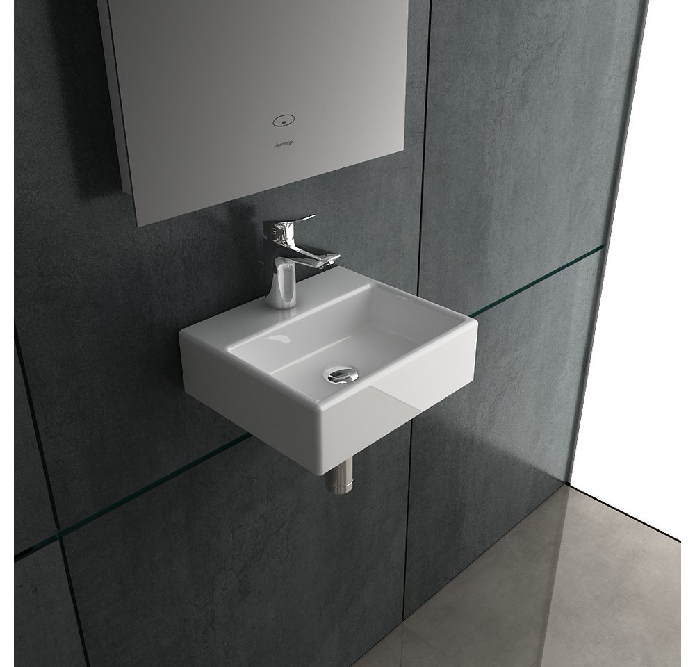 Thumbnail - Alpenberger Waschbecken Klein Handwaschbecken Mini Waschtisch Hängewaschbecken (1-tlg. Waschplatz, 1-St., Gäste WC Wasch...