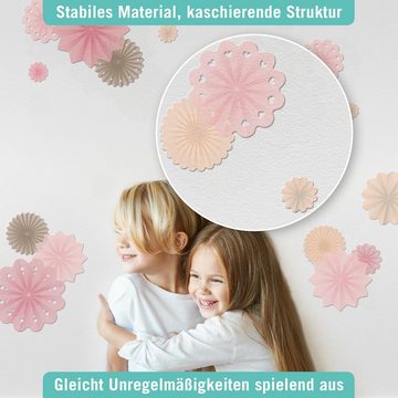 lovely label Wandsticker Rosetten rosa/braun/beige - Wandtattoo - Wanddeko Kinderzimmer