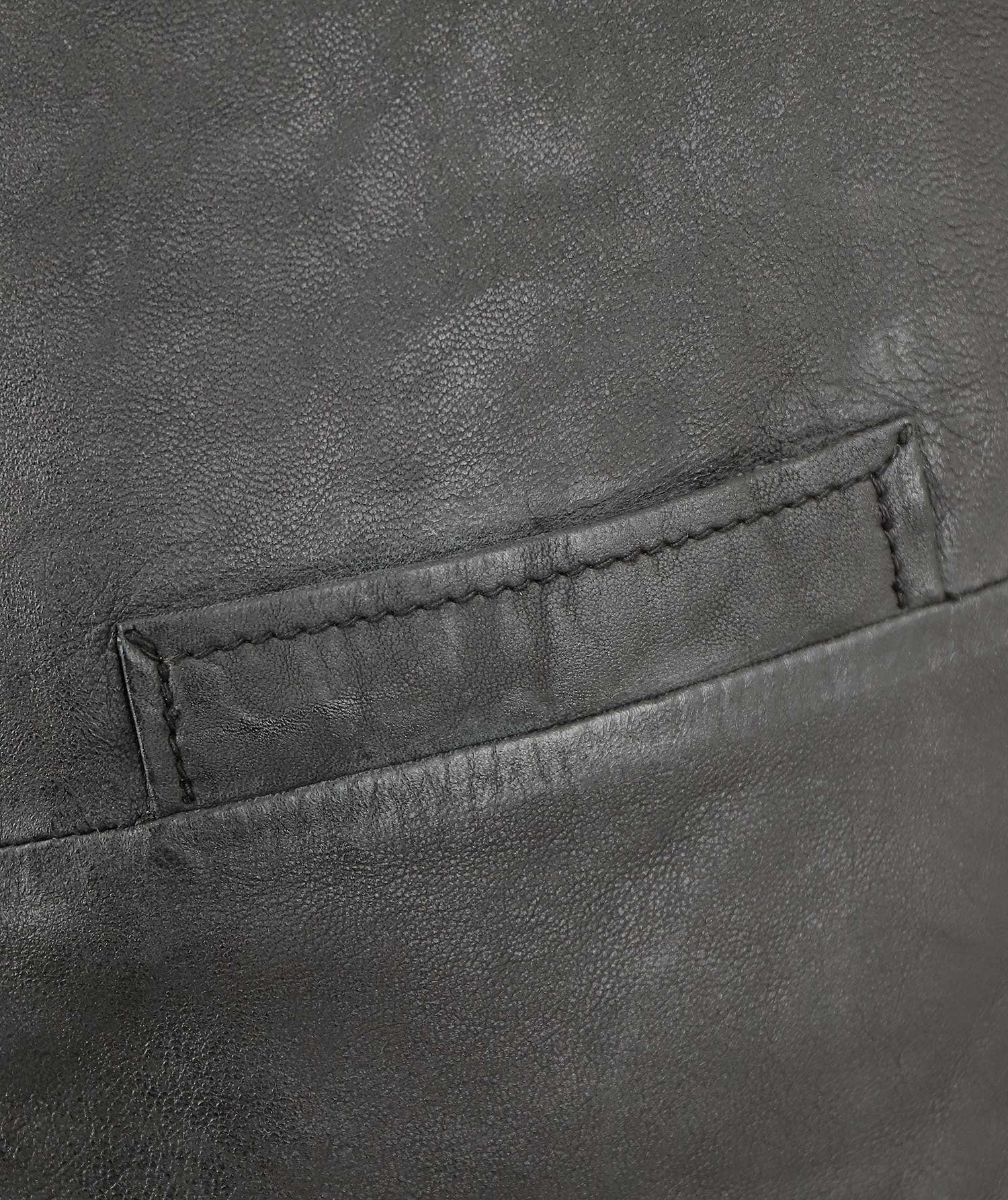 Maddox Lederweste MADDOX - Herren Lederweste Weste Lammnubuk schwarz antik