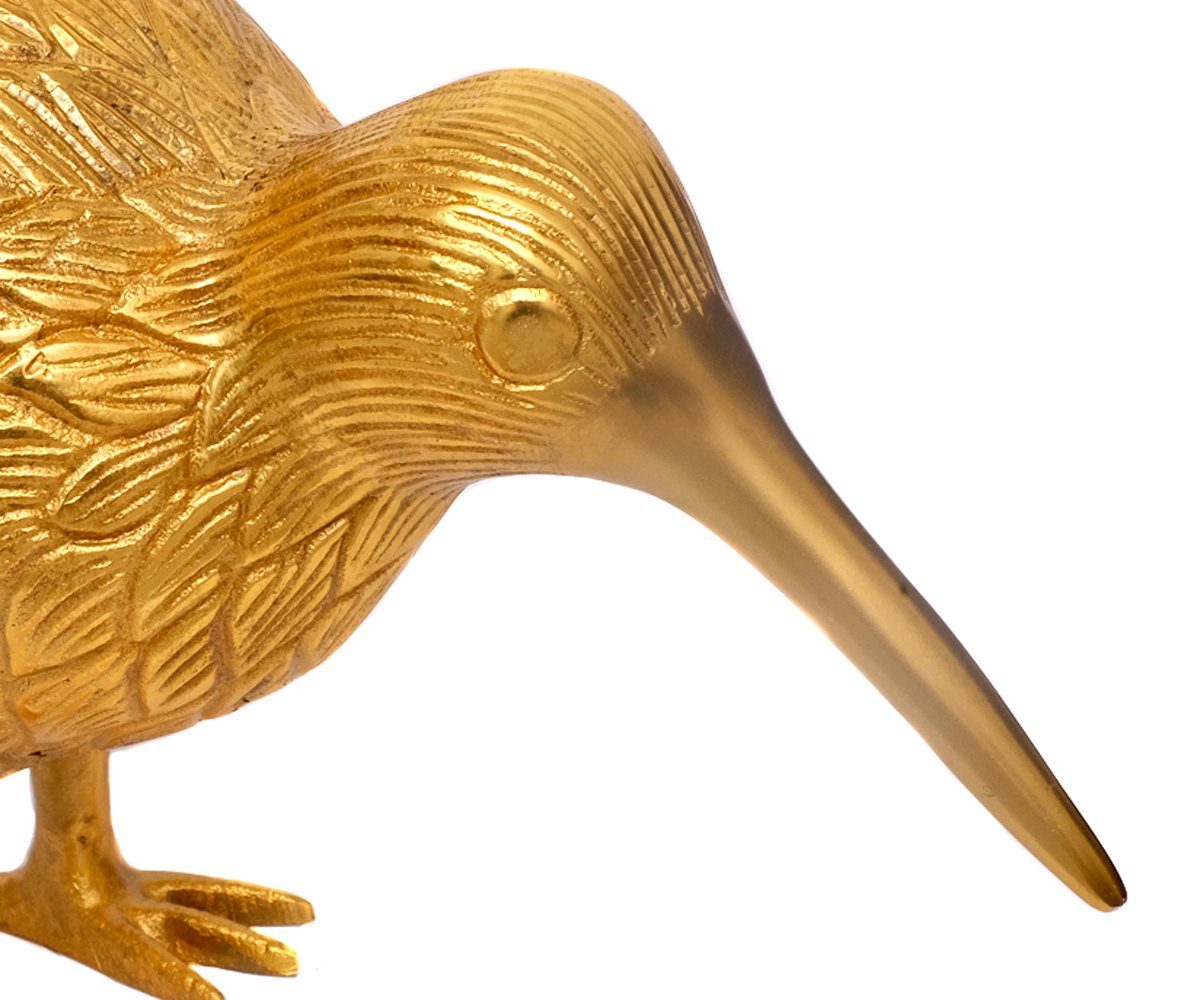 Brillibrum Dekofigur Kiwi Vogel Tier Gold Deko Silber Schwarz Dekoration Lila versilbert Handarbeit Tierfigur Laufvogel Glücksbringer Metall Neuseeland Figur
