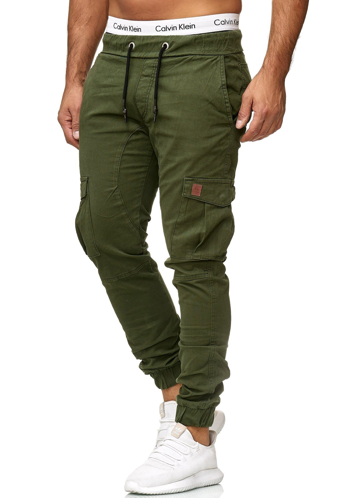 Code47 Slim-fit-Jeans Code47 Herren Chino Pants, Jeans, Slim Fit, (1-tlg) Oliv