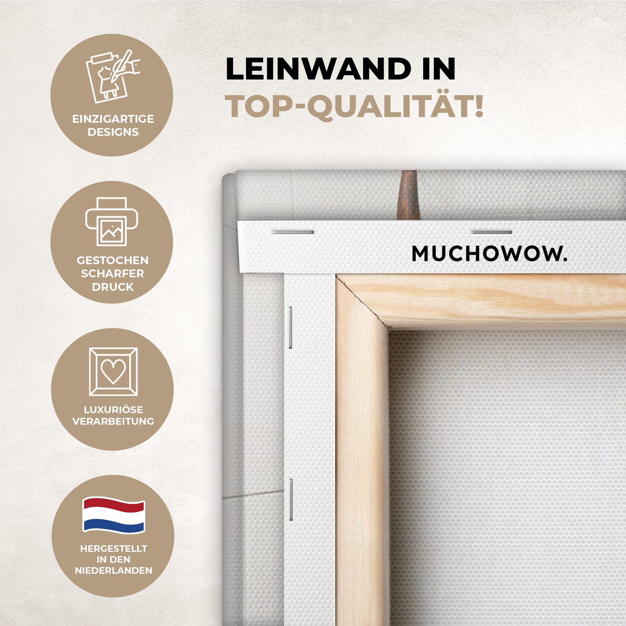 OneMillionCanvasses® Leinwandbild Hochlandbewohner - Tier - Zeitung - Toile günstig online kaufen