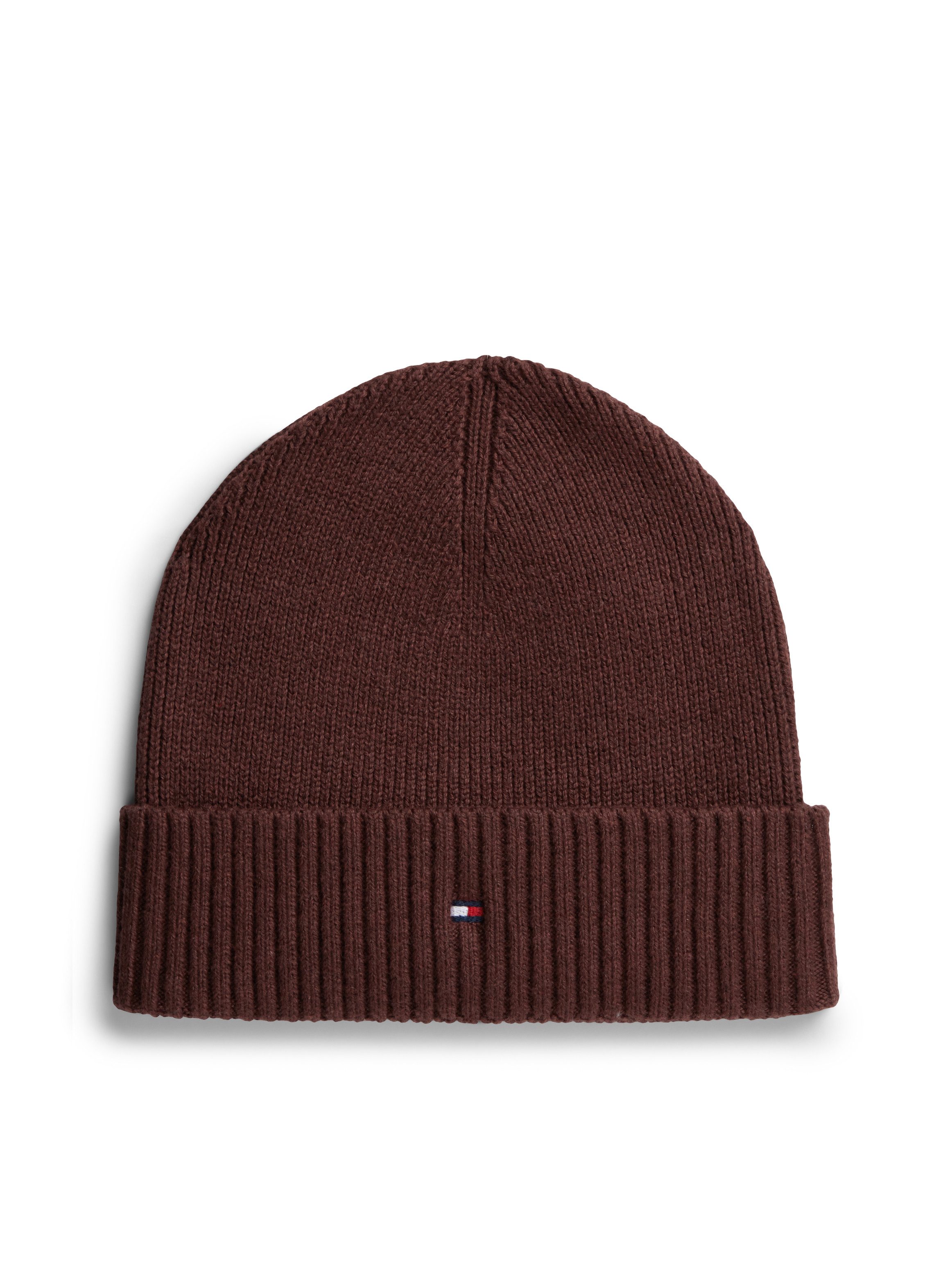 Tommy Hilfiger Strickmütze TH FLAG PIMA COTTON BEANIE Beanie mit Logostickerei, mit Kaschmiranteil Unisex