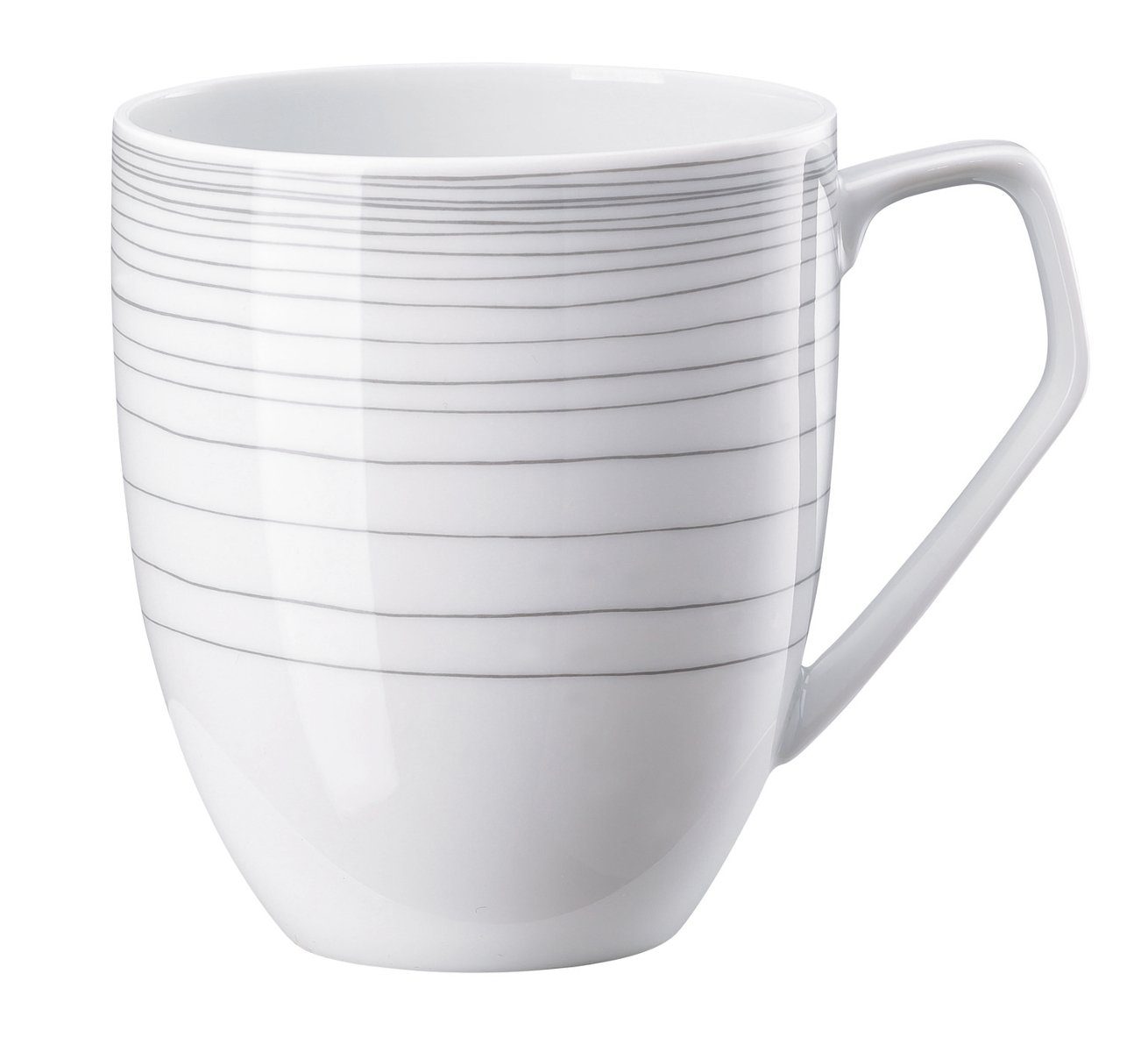 Rosenthal Becher TAC Gropius Stripes 2.0 Becher mit Henkel 0,36 l, Porzellan, Tassen