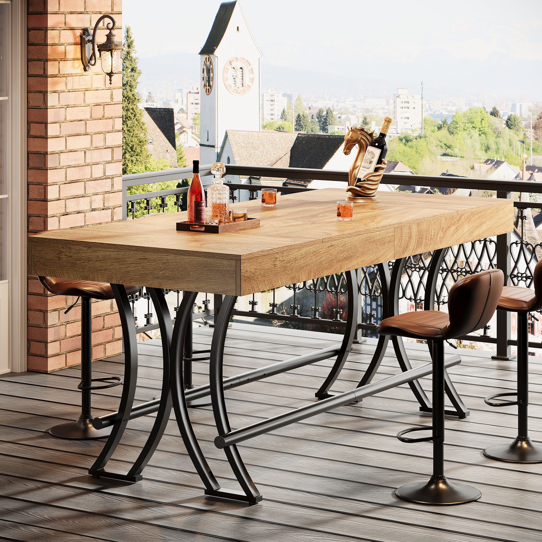Tribesigns Bartisch Industrial Design, 160x70 x90 cm Esstisch Bartisch ...