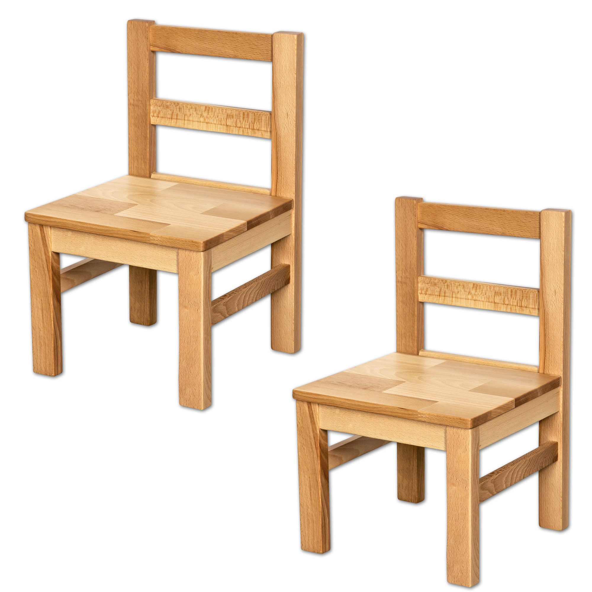 Betten-ABC Kinderbett Kindersitzgruppe Bubema aus Massivholz 2 Stühle + Tisch mit abgerundet