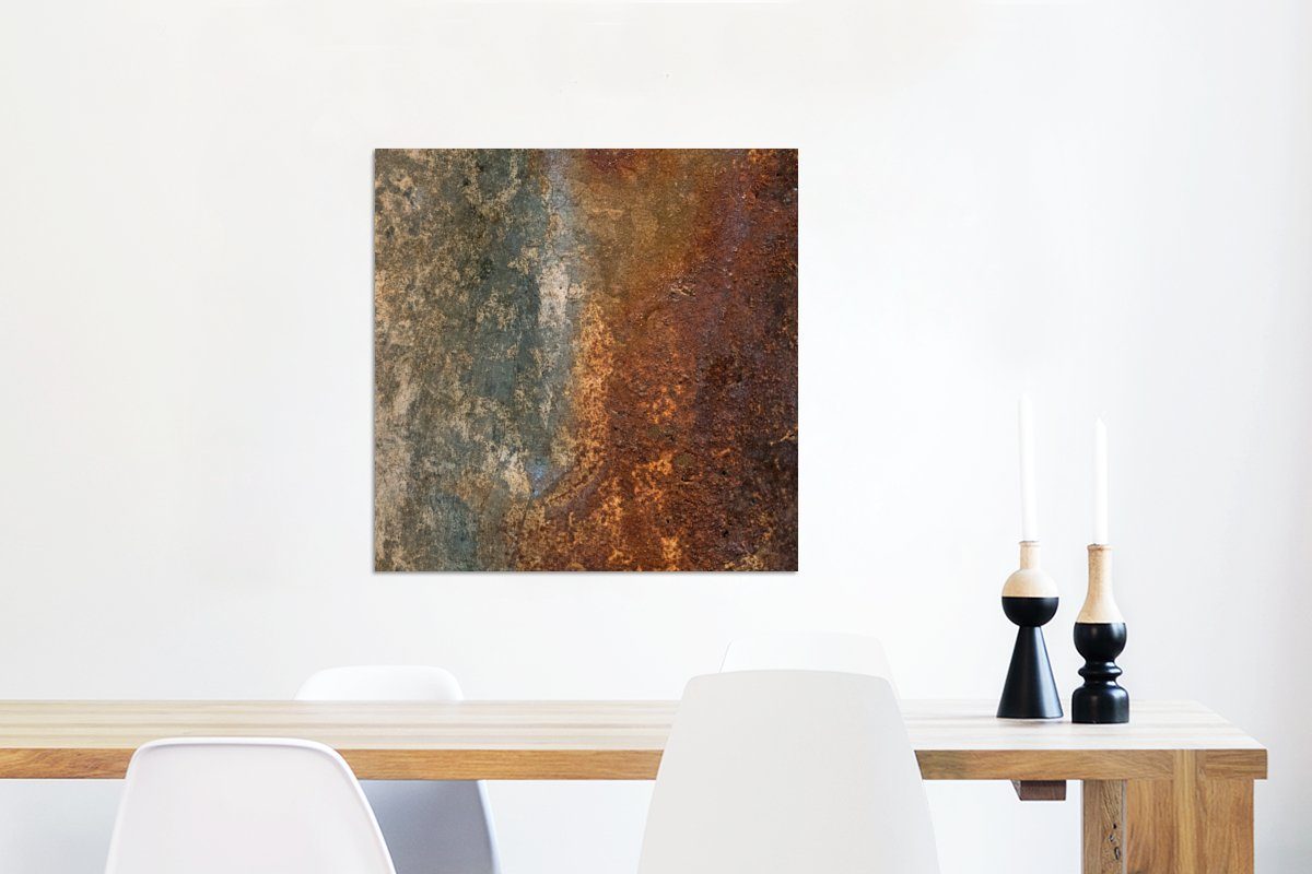 MuchoWow Metallbild Stahl - Rost - Alt - Orange - Grau - Muster - Abstrakt, günstig online kaufen
