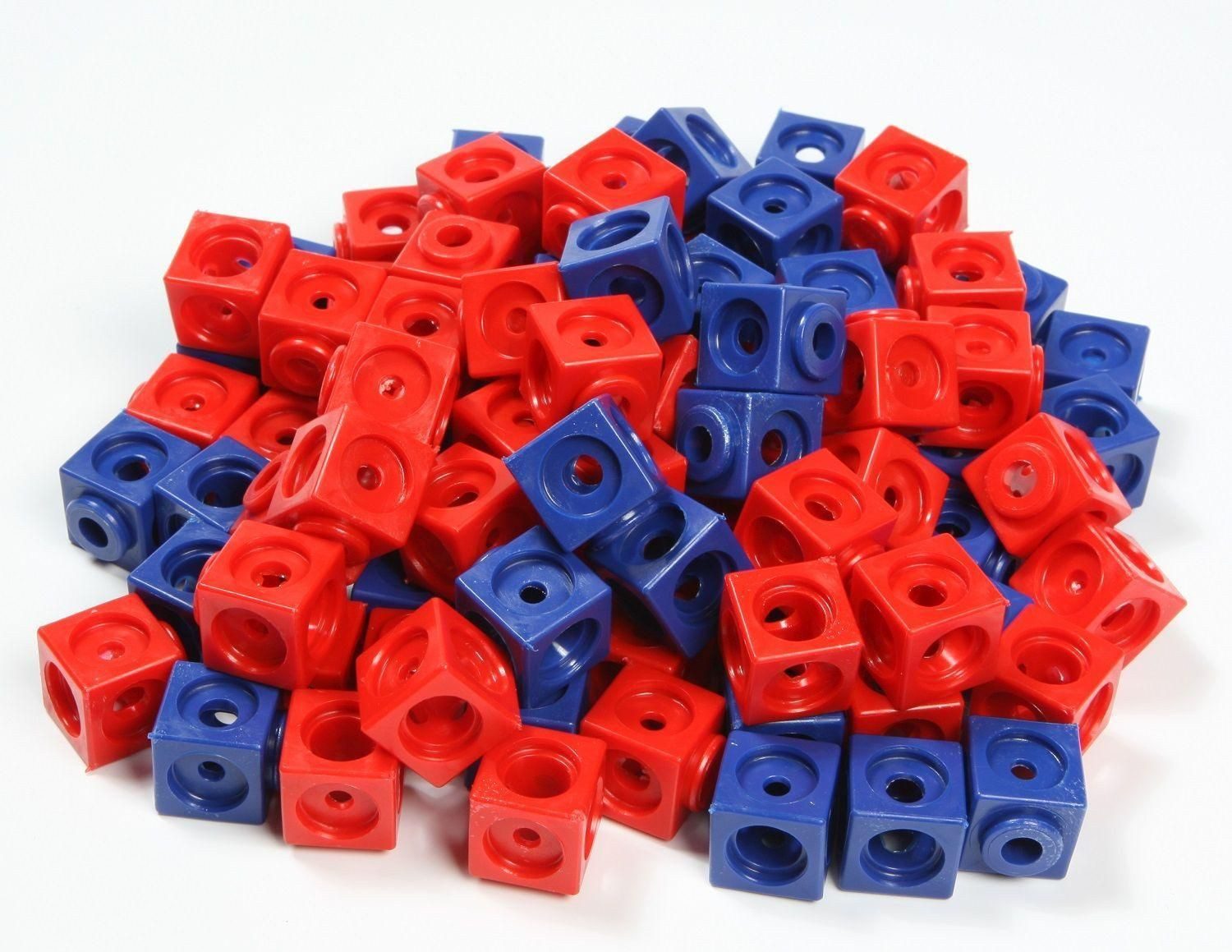 Spiel 100 Steckwürfel rot/blau 1,7 cm