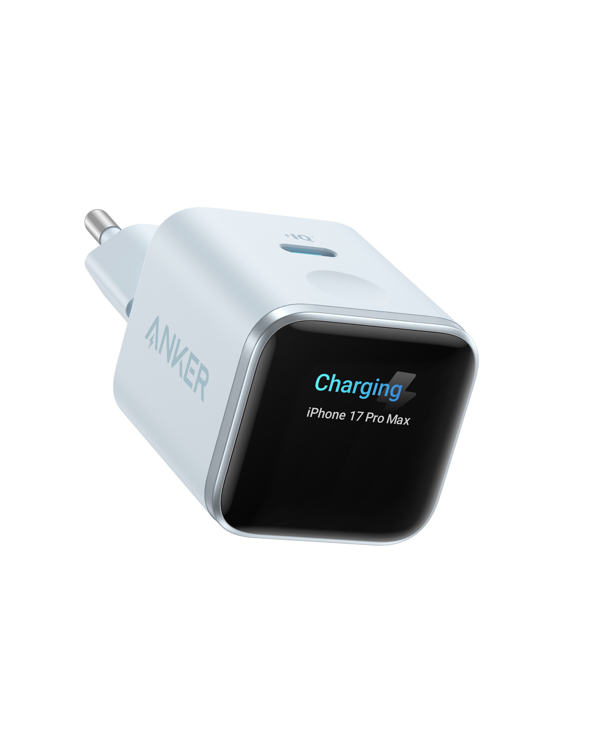 Anker Anker Nano 45W USB C Ladegerät mit Smart Display für iPhone Schnelllade-Gerät (GaN Ladegerät für iPhone 17 Pro Max iPhone 17/16/15 Serie)