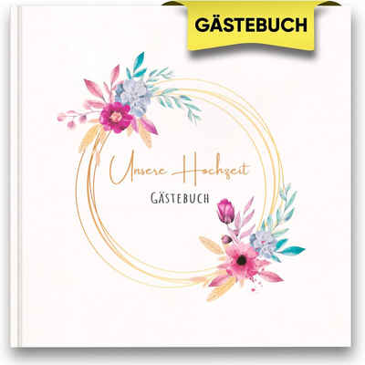 LifeDesign Notizbuch Hochzeitsbuch, Gästebuch zur Hochzeit, 21x21cm, Hardcover, stabile Fadenbindung, edles Papier