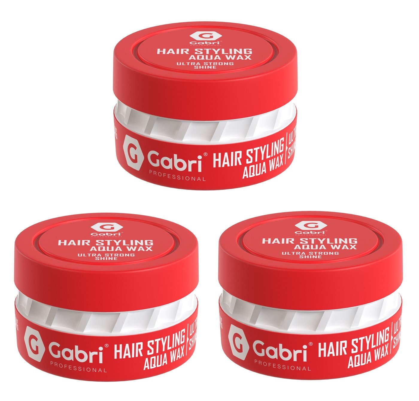 Gabri Professional Haarwachs Gabri Pro - Hair Styling Aqua Wax Ultra Strong Shine 3 x 150ml, Haarstyling, Haarwachs