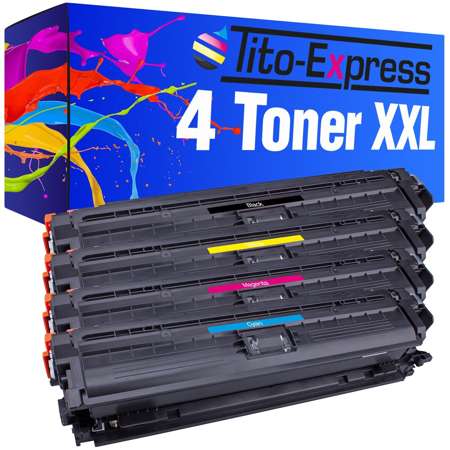 Tito-Express Tonerpatrone 4er Set ersetzt HP CE 340 A HP CE341A HP CE342A HP CE343A, für Laserjet Enterprise 700 Color M775dn MFP M775f MFP M775 M775z