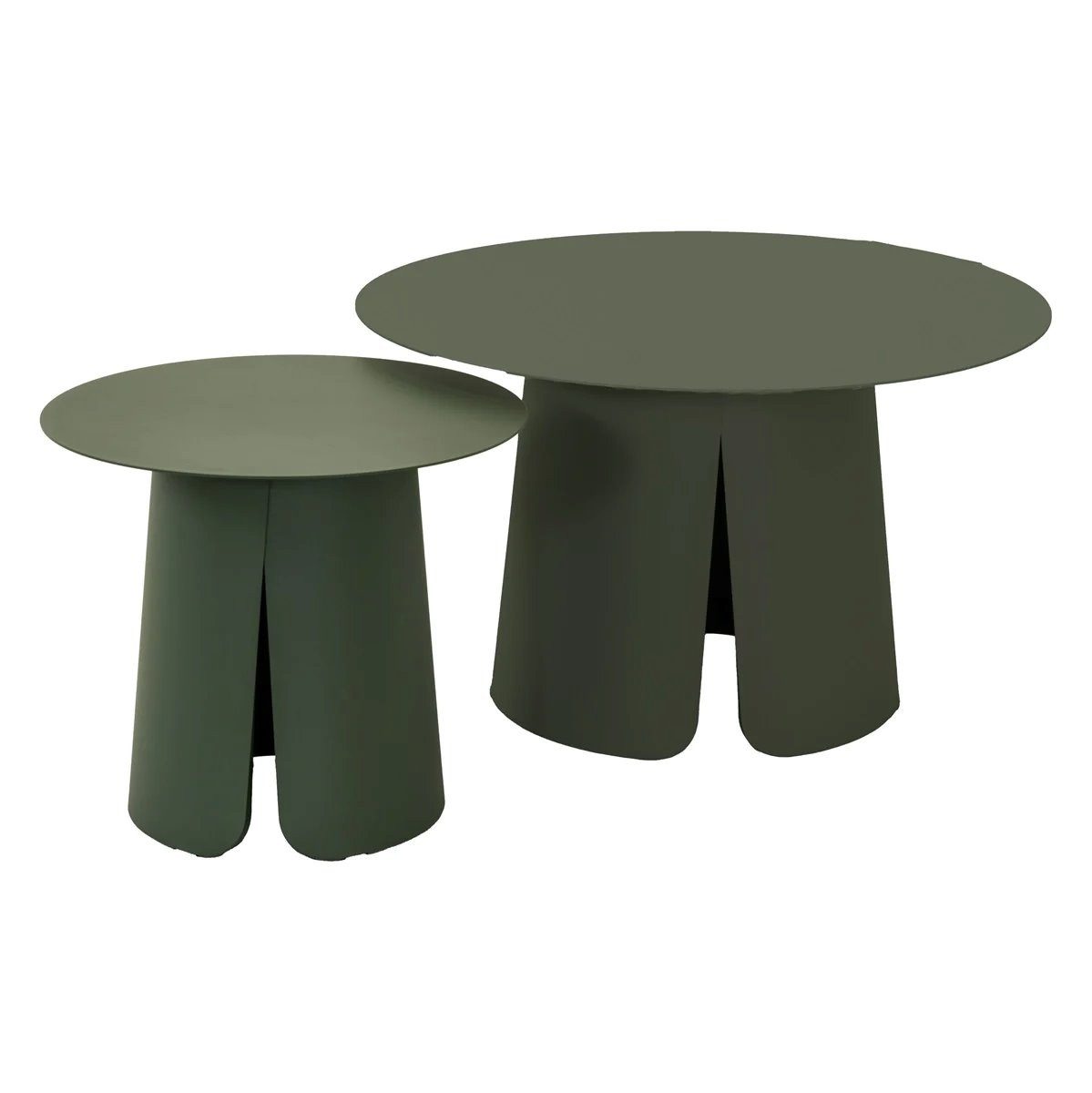 Beistelltisch 2er Set Beistelltisch Oslo grün Aluminium Design Ø45cm/Ø70cm