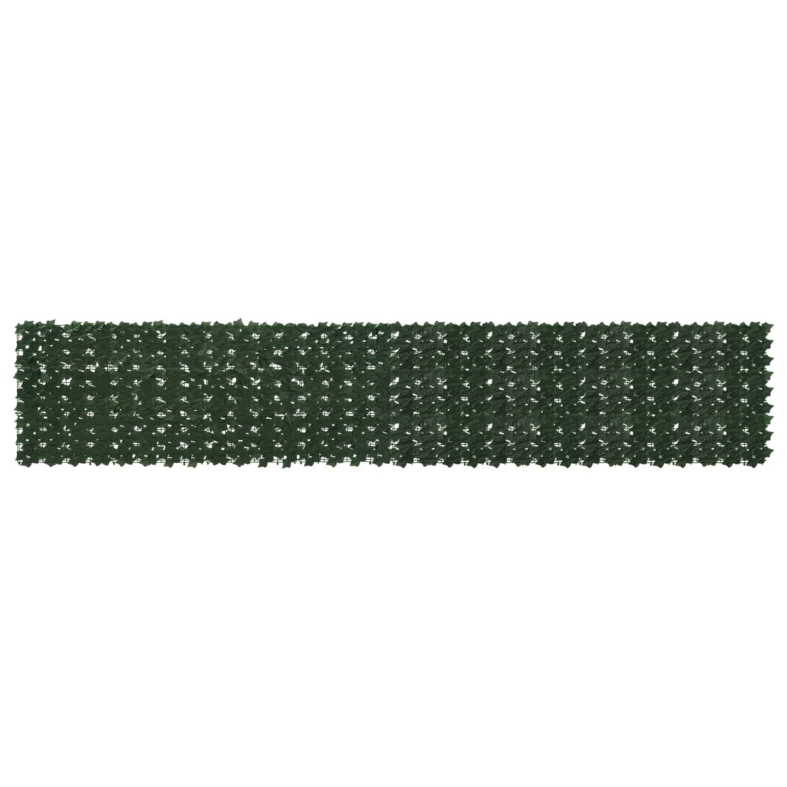 vidaXL Balkonsichtschutz Balkonsichtschutz mit Blättern Dunkelgrün 400 x 75 cm (1-St)