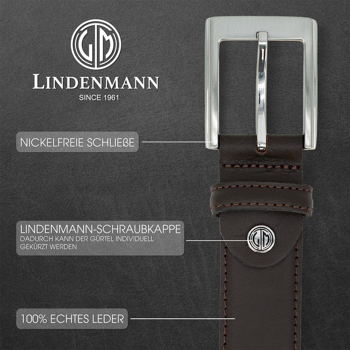 LINDENMANN Ledergürtel