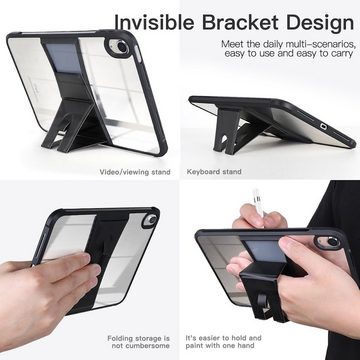 Wigento Tablet-Hülle Für Apple iPad 10.9 2022 10 Gen. aufstellbare Schock Acryl Schwarz Tablet Tasche Etuis