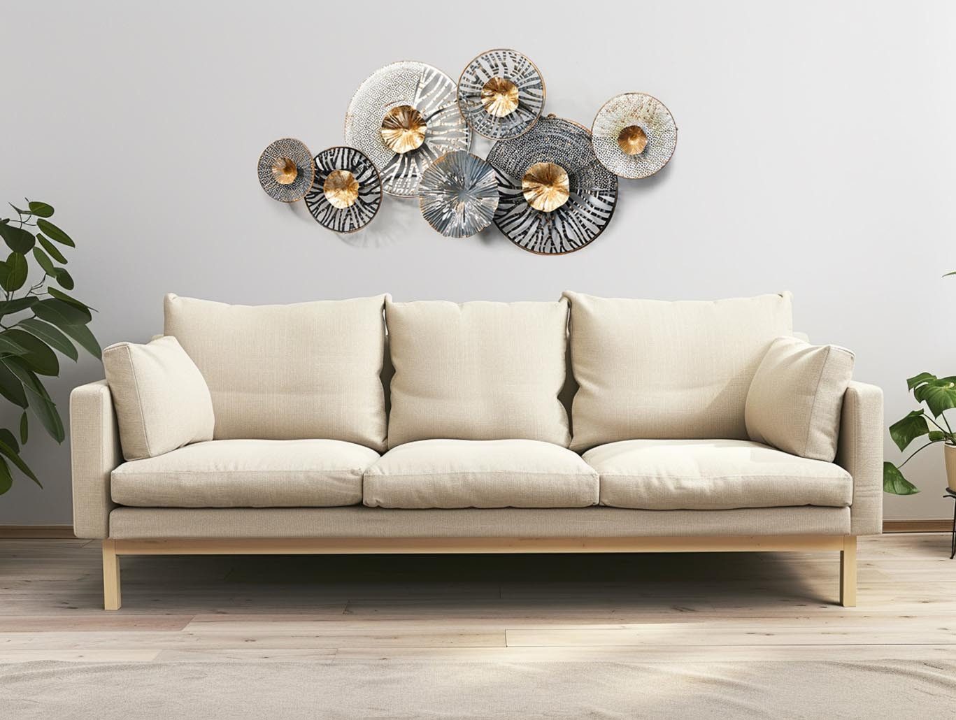 Kobolo Wandbild Metallbild 3D -ROOTS- Anthrazit-Silber-Gold, günstig online kaufen