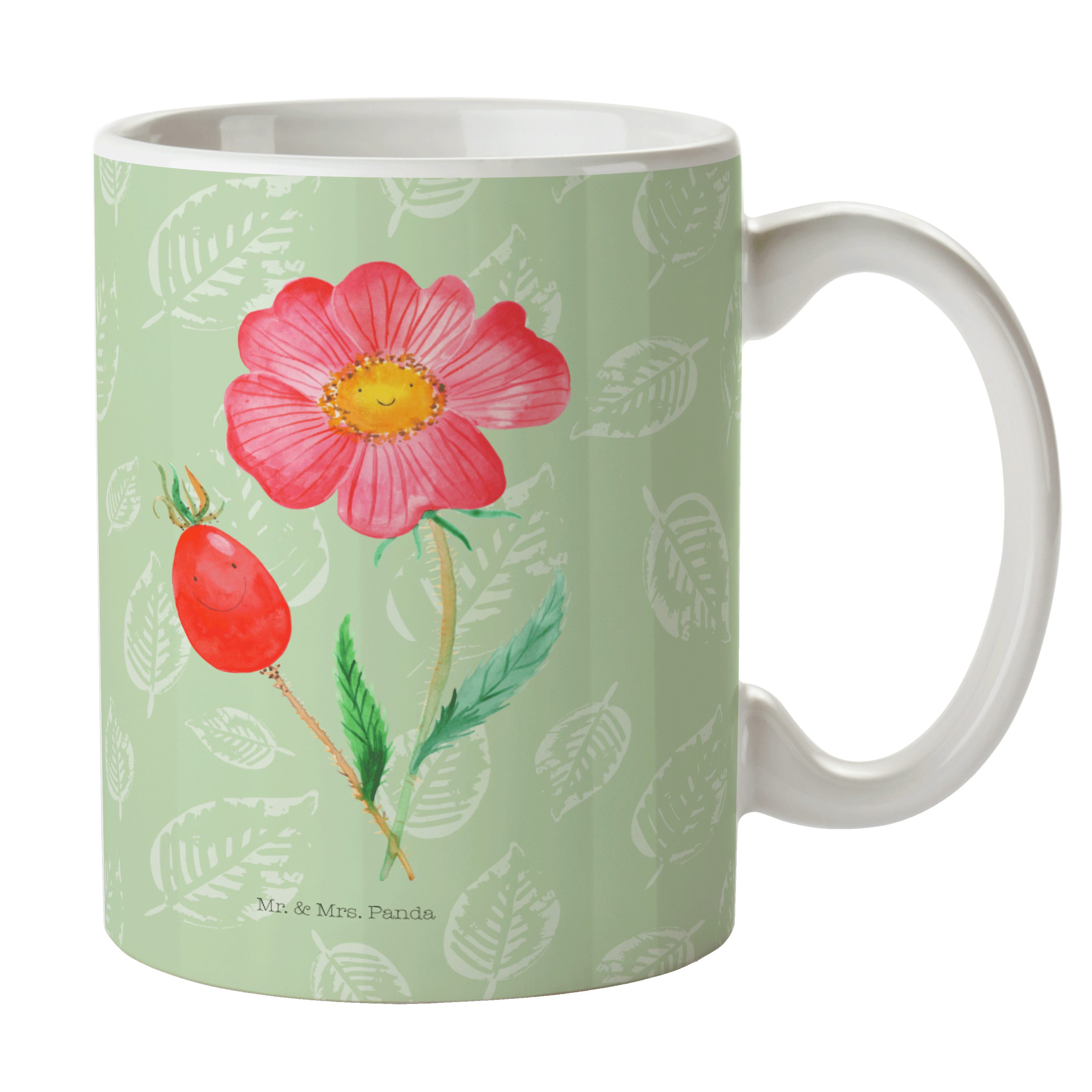 Tasse - - Panda Blumen & Keramik Blattgrün Blume, Te, Deko, Deko, Hagebutte Mr. Geschenk, Sommer Mrs.