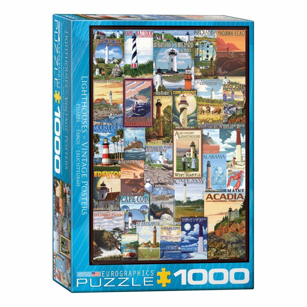 EUROGRAPHICS Puzzle Leuchttürme, 1000 Puzzleteile | Puzzle