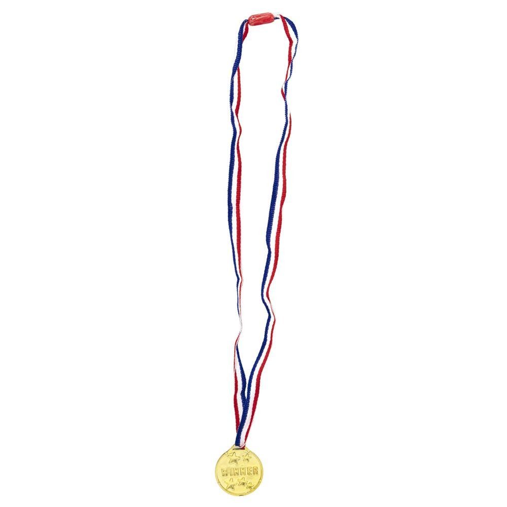 Idena Spiel Partyspaß Gold-Medaillen, 4 Stück mit dem Aufdruck Winner Mitgebsel Kindergeburtstag